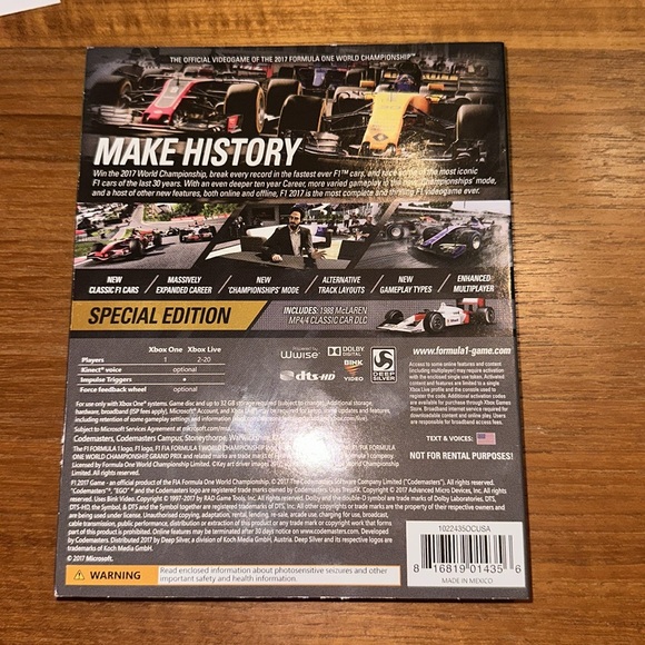 XBOX One - Formula F1 2017. Special Edition. Unopened box still is wrapped up! - Picture 3 of 4